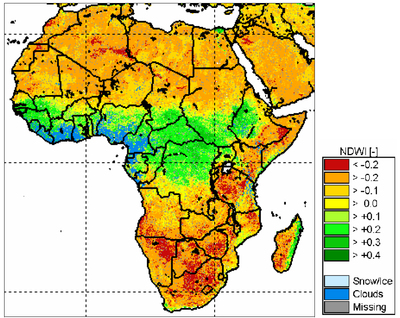 Normalised Difference Water Index (NDWI) - SPOT - Africa